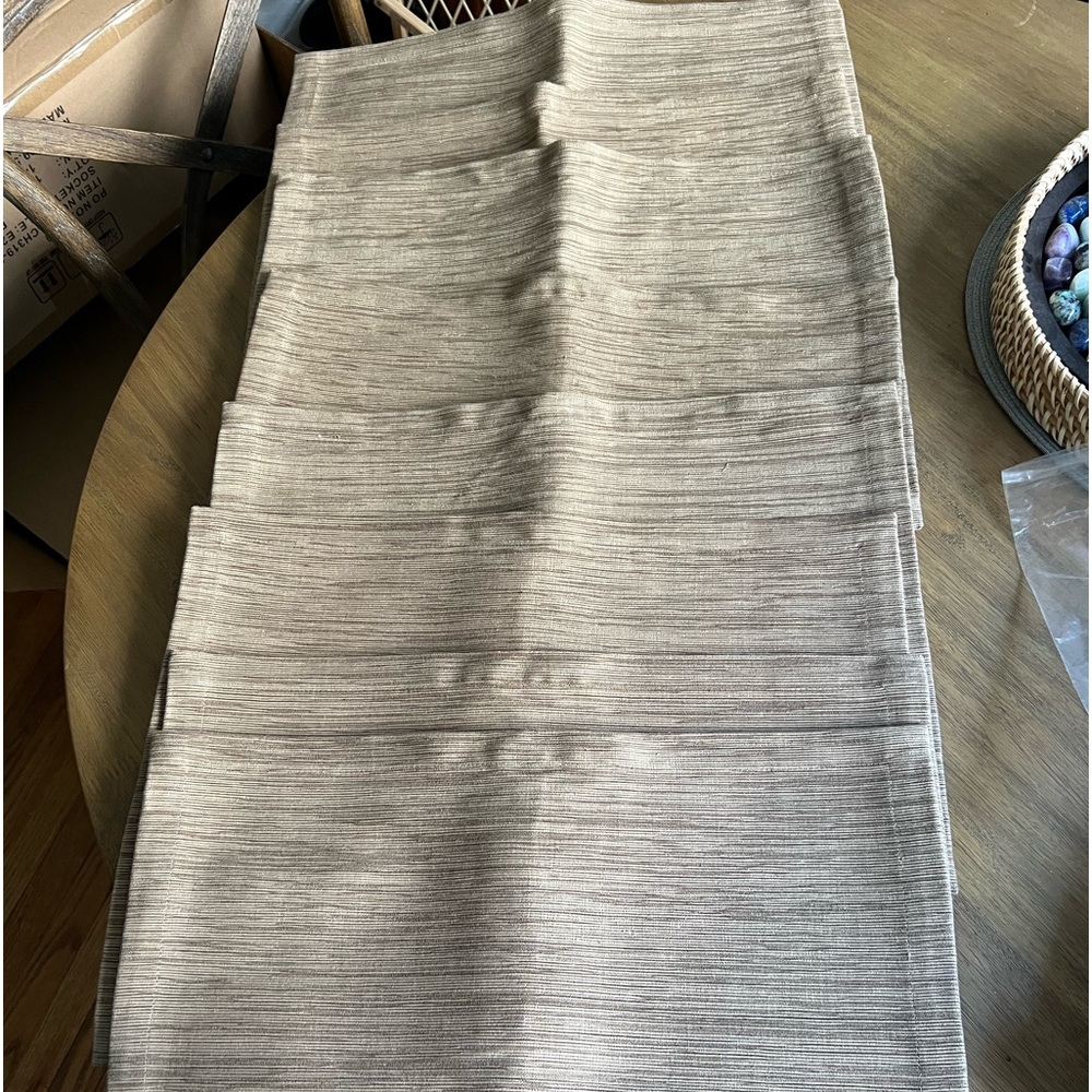 Crate and Barrel Grasscloth Placemats and Napkins. Set of 8